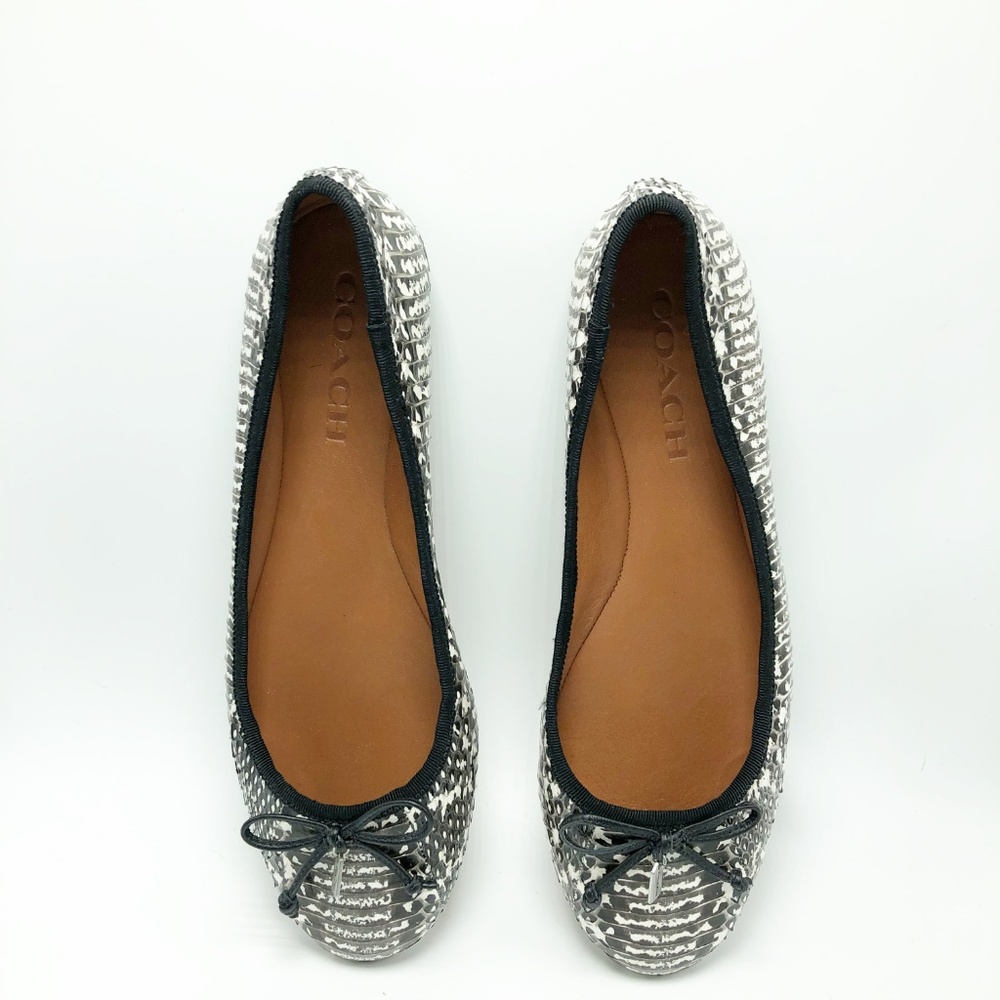 Coach Flat Animal Print Black & White Bow (SH54) - Picture 5 of 6
